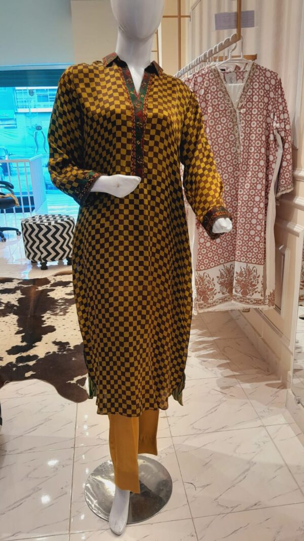 Pure silk fabric two piece LV block printed shirt with pent